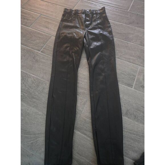 Women's Zara Faux Leather‎ Pants Size Small Straight Skinny Ankle Zippers - Picture 1 of 10